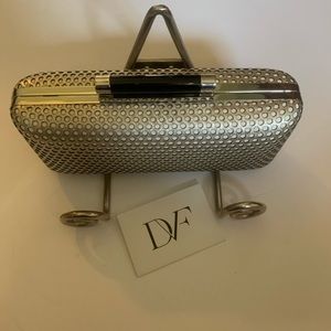Diane Von Furstenberg Silver Box Clutch